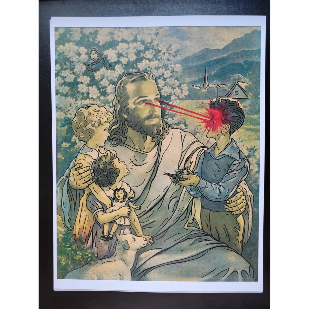 Jesus Lazer beam Religious print size 8.5x11